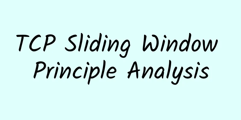 TCP Sliding Window Principle Analysis