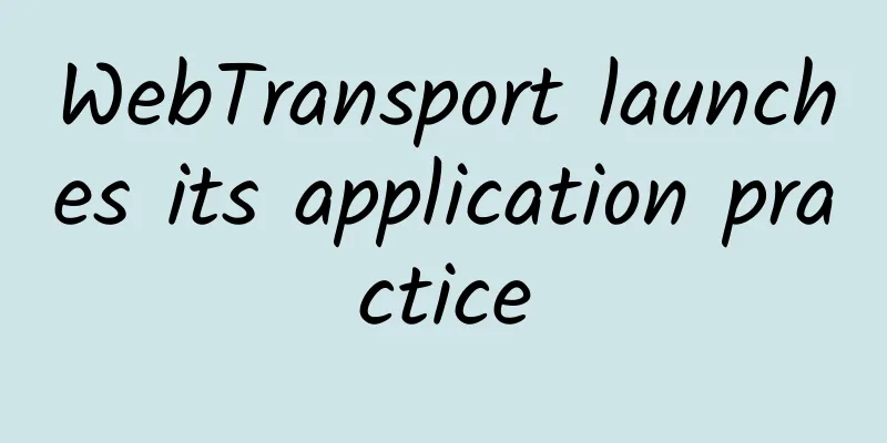 WebTransport launches its application practice