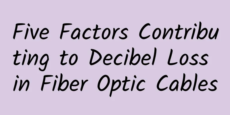 Five Factors Contributing to Decibel Loss in Fiber Optic Cables