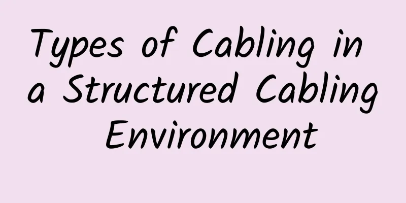 Types of Cabling in a Structured Cabling Environment