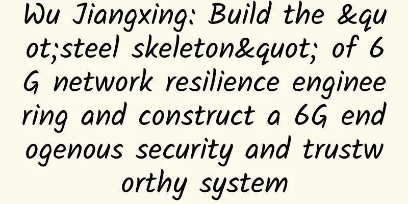 Wu Jiangxing: Build the "steel skeleton" of 6G network resilience engineering and construct a 6G endogenous security and trustworthy system