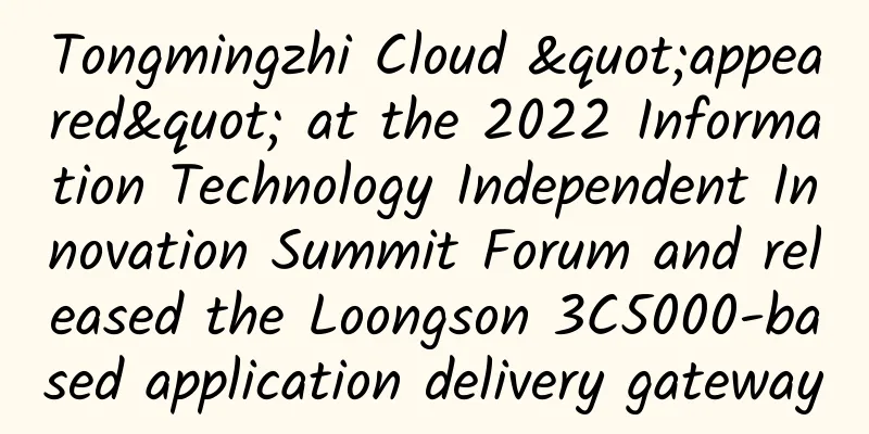 Tongmingzhi Cloud "appeared" at the 2022 Information Technology Independent Innovation Summit Forum and released the Loongson 3C5000-based application delivery gateway