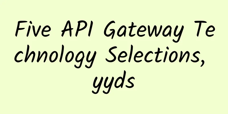 Five API Gateway Technology Selections, yyds