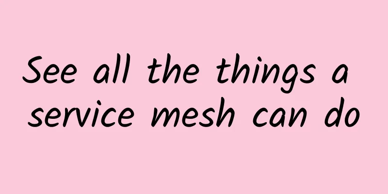 See all the things a service mesh can do