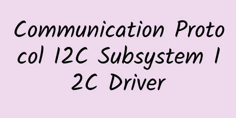 Communication Protocol I2C Subsystem I2C Driver