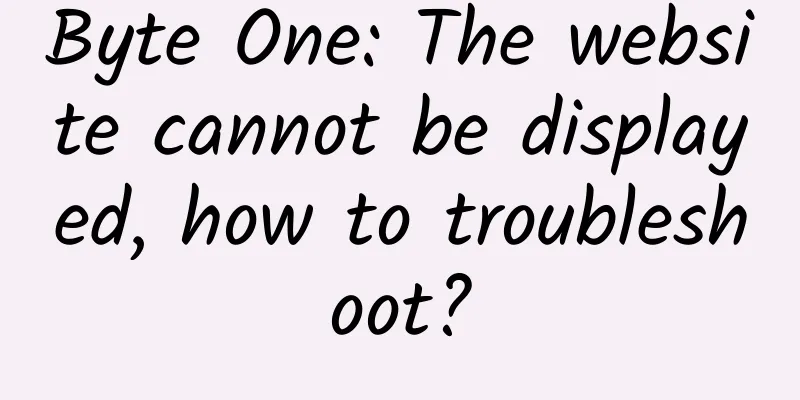 Byte One: The website cannot be displayed, how to troubleshoot?