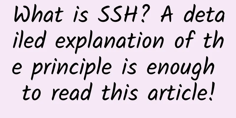 What is SSH? A detailed explanation of the principle is enough to read this article!