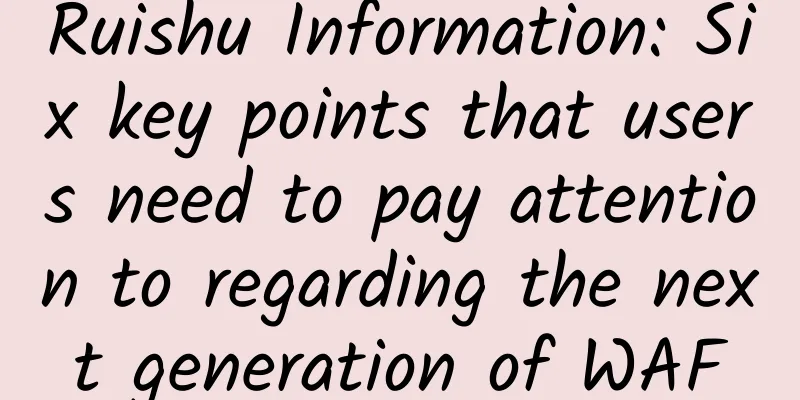 Ruishu Information: Six key points that users need to pay attention to regarding the next generation of WAF