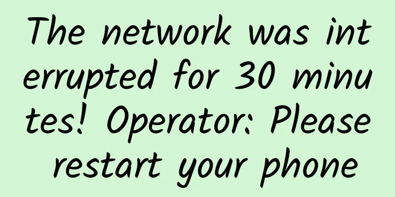 The network was interrupted for 30 minutes! Operator: Please restart your phone