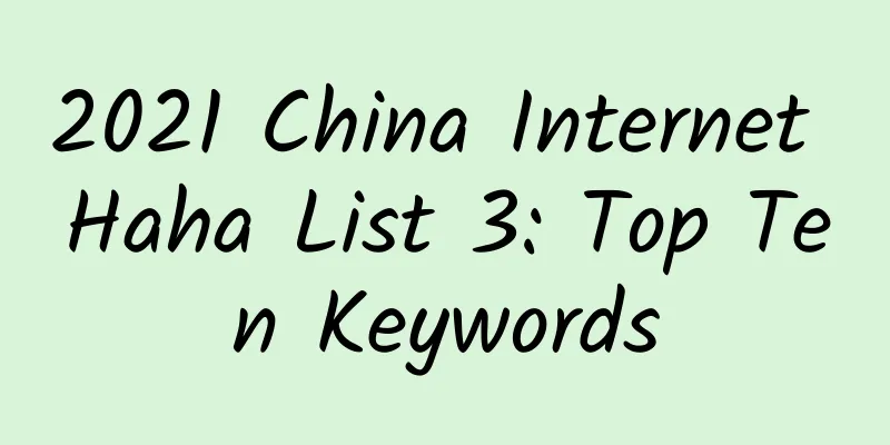 2021 China Internet Haha List 3: Top Ten Keywords