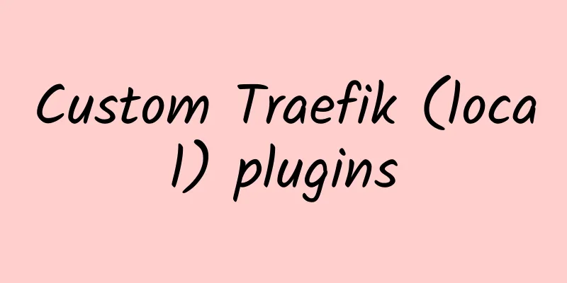 Custom Traefik (local) plugins
