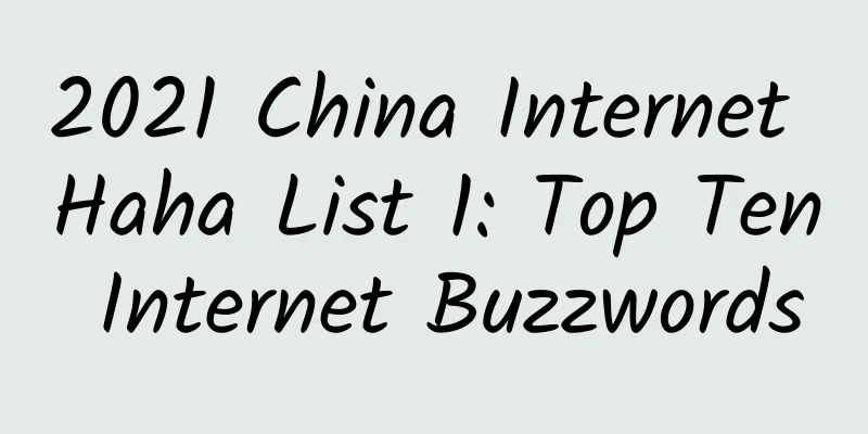 2021 China Internet Haha List 1: Top Ten Internet Buzzwords