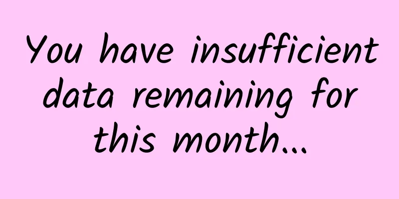 You have insufficient data remaining for this month...