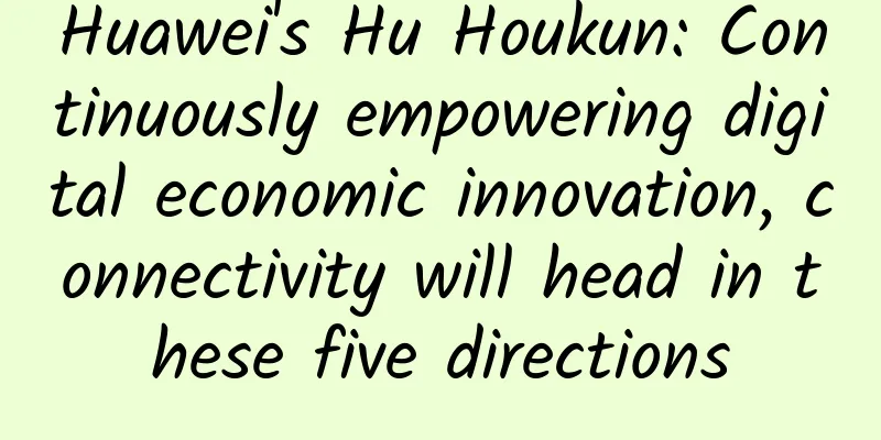 Huawei's Hu Houkun: Continuously empowering digital economic innovation, connectivity will head in these five directions