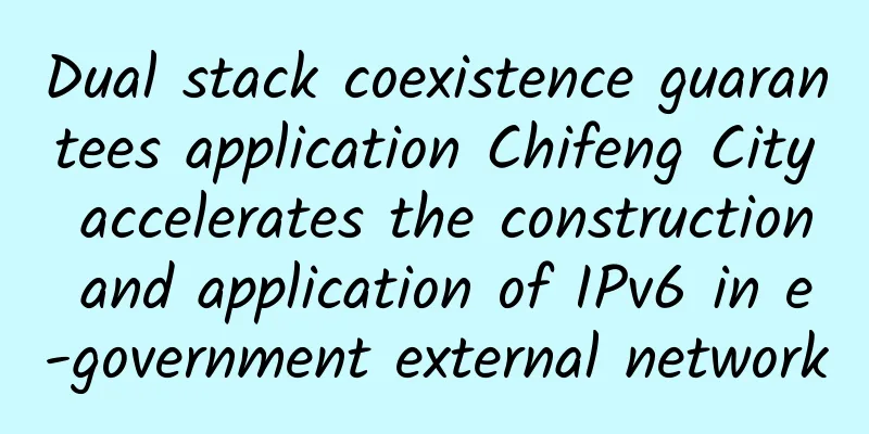 Dual stack coexistence guarantees application Chifeng City accelerates the construction and application of IPv6 in e-government external network