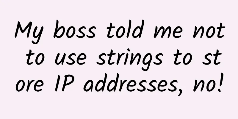 My boss told me not to use strings to store IP addresses, no!