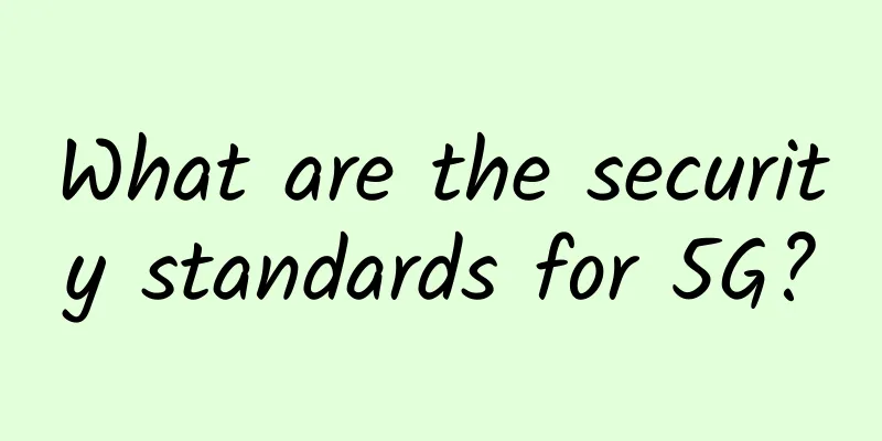 What are the security standards for 5G?