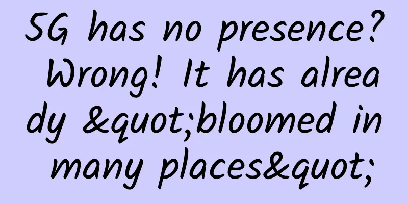 5G has no presence? Wrong! It has already "bloomed in many places"
