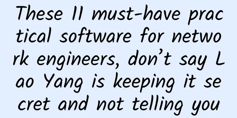 These 11 must-have practical software for network engineers, don’t say Lao Yang is keeping it secret and not telling you