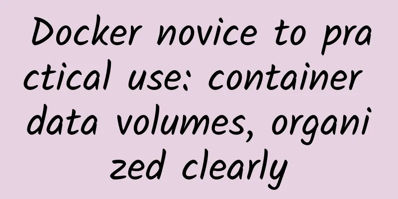 Docker novice to practical use: container data volumes, organized clearly