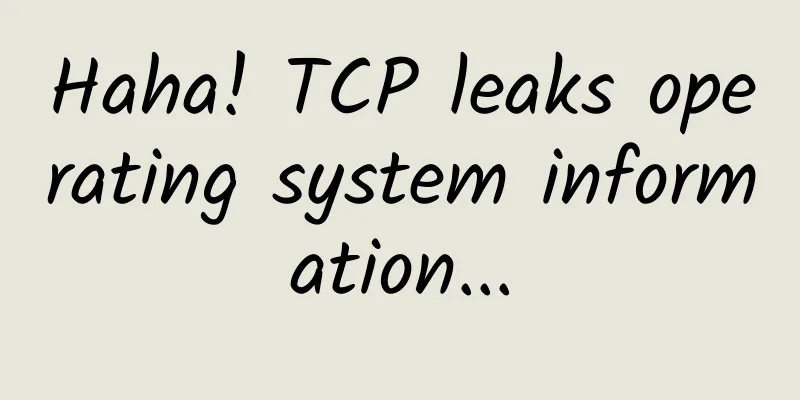 Haha! TCP leaks operating system information...