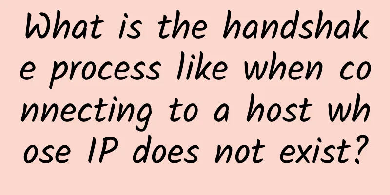 What is the handshake process like when connecting to a host whose IP does not exist?