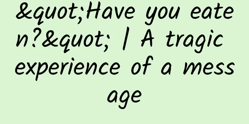 "Have you eaten?" | A tragic experience of a message