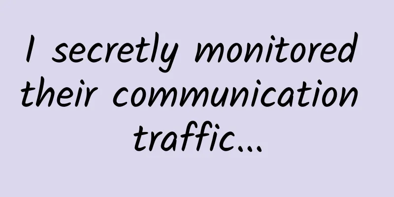 I secretly monitored their communication traffic...