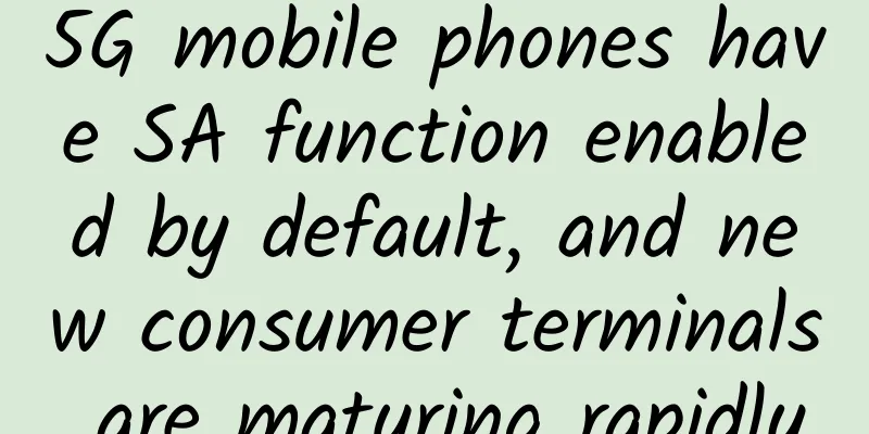 5G mobile phones have SA function enabled by default, and new consumer terminals are maturing rapidly