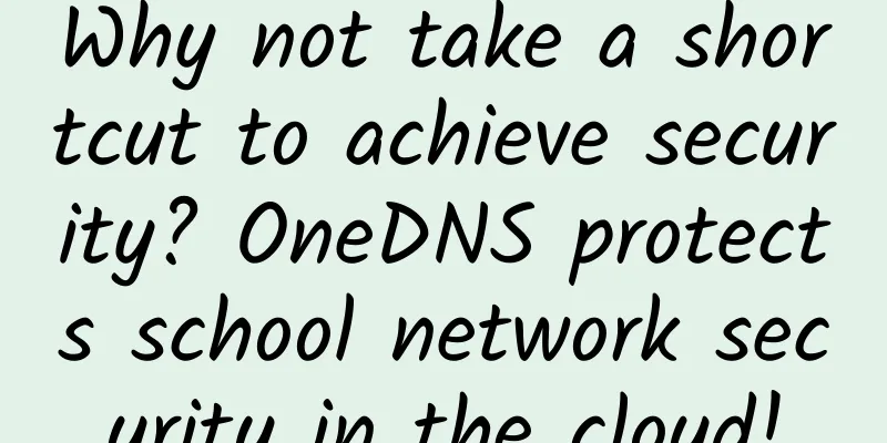 Why not take a shortcut to achieve security? OneDNS protects school network security in the cloud!