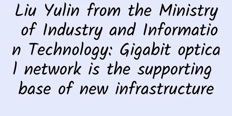 Liu Yulin from the Ministry of Industry and Information Technology: Gigabit optical network is the supporting base of new infrastructure