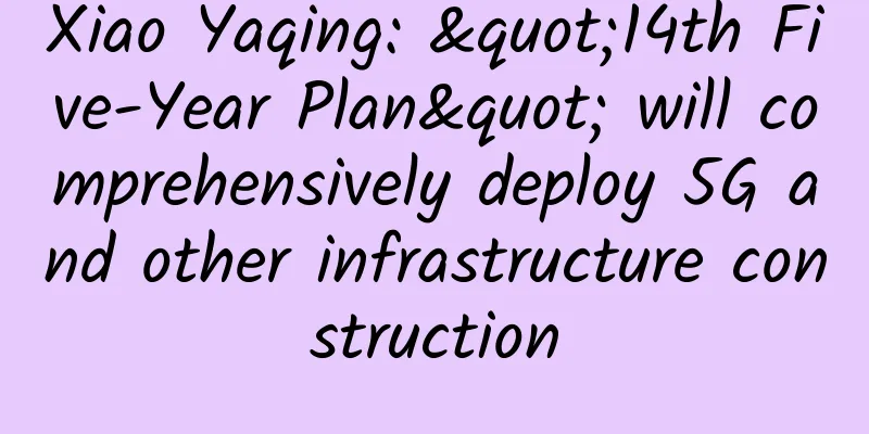 Xiao Yaqing: "14th Five-Year Plan" will comprehensively deploy 5G and other infrastructure construction