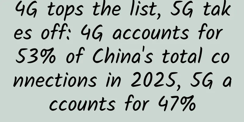 4G tops the list, 5G takes off: 4G accounts for 53% of China's total connections in 2025, 5G accounts for 47%