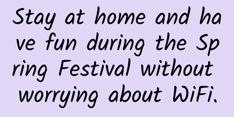Stay at home and have fun during the Spring Festival without worrying about WiFi.