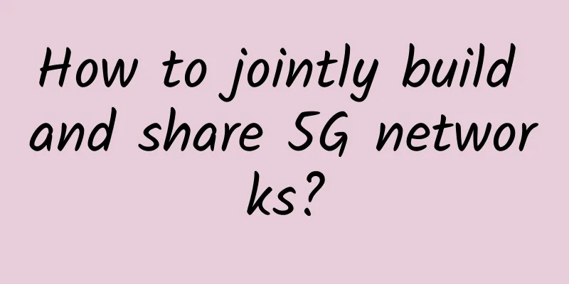 How to jointly build and share 5G networks?