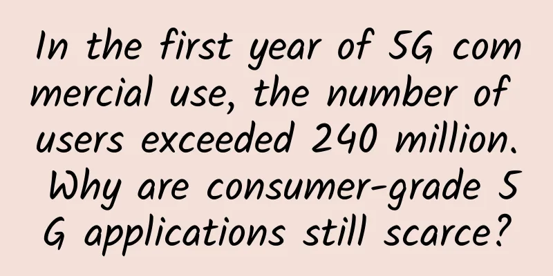 In the first year of 5G commercial use, the number of users exceeded 240 million. Why are consumer-grade 5G applications still scarce?