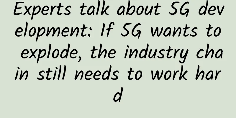 Experts talk about 5G development: If 5G wants to explode, the industry chain still needs to work hard
