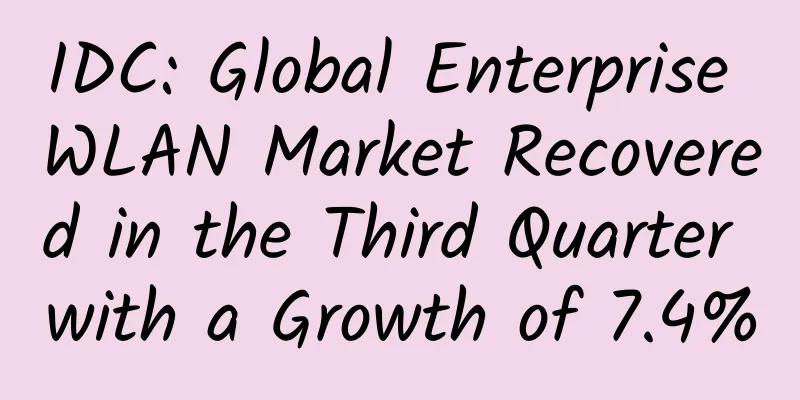 IDC: Global Enterprise WLAN Market Recovered in the Third Quarter with a Growth of 7.4%