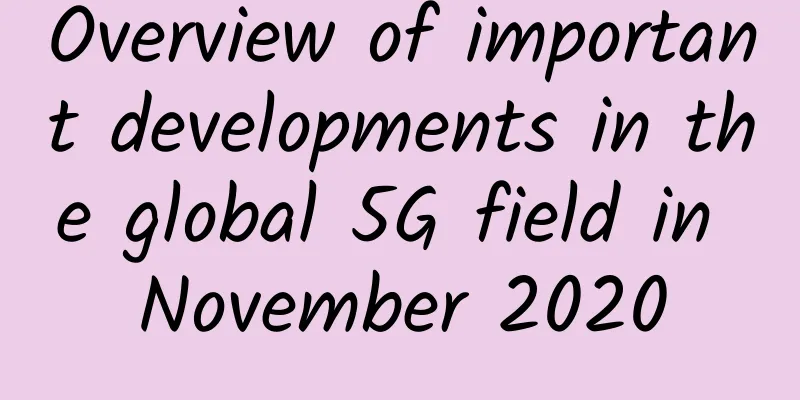 Overview of important developments in the global 5G field in November 2020