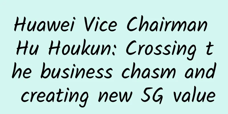 Huawei Vice Chairman Hu Houkun: Crossing the business chasm and creating new 5G value