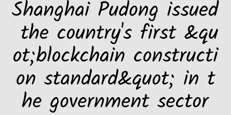 Shanghai Pudong issued the country's first "blockchain construction standard" in the government sector