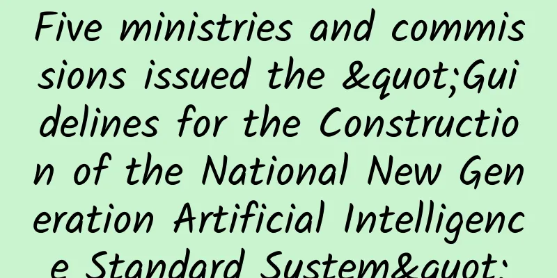 Five ministries and commissions issued the "Guidelines for the Construction of the National New Generation Artificial Intelligence Standard System"