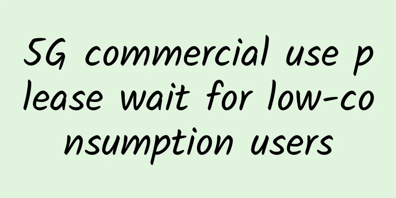 5G commercial use please wait for low-consumption users