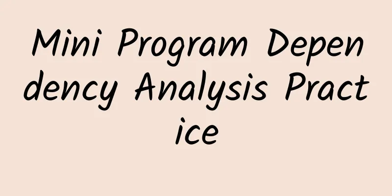 Mini Program Dependency Analysis Practice