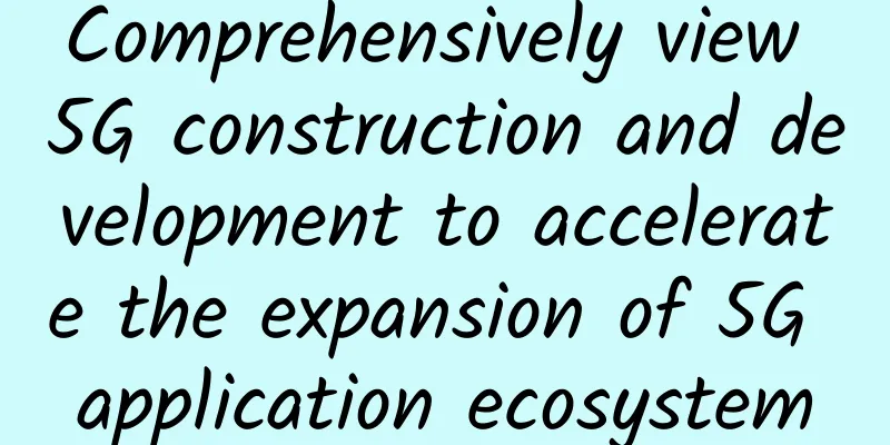 Comprehensively view 5G construction and development to accelerate the expansion of 5G application ecosystem