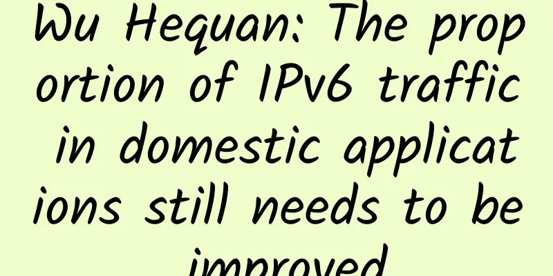 Wu Hequan: The proportion of IPv6 traffic in domestic applications still needs to be improved