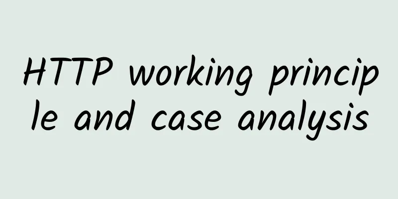 HTTP working principle and case analysis