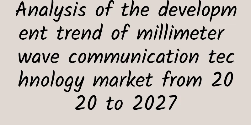Analysis of the development trend of millimeter wave communication technology market from 2020 to 2027