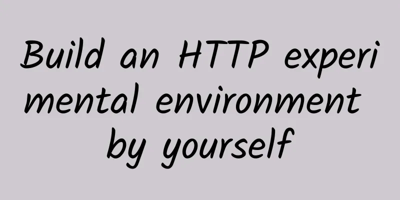 Build an HTTP experimental environment by yourself