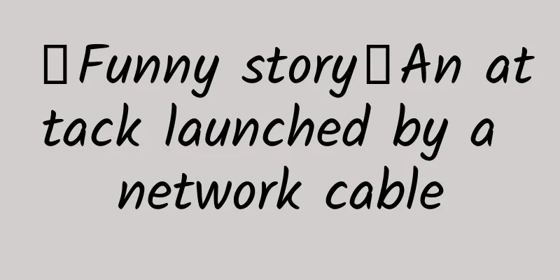 【Funny story】An attack launched by a network cable